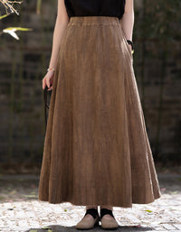 Vintage Casual Summer Look Ramie Linen Skirt