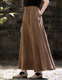 Vintage Casual Summer Look Ramie Linen Skirt