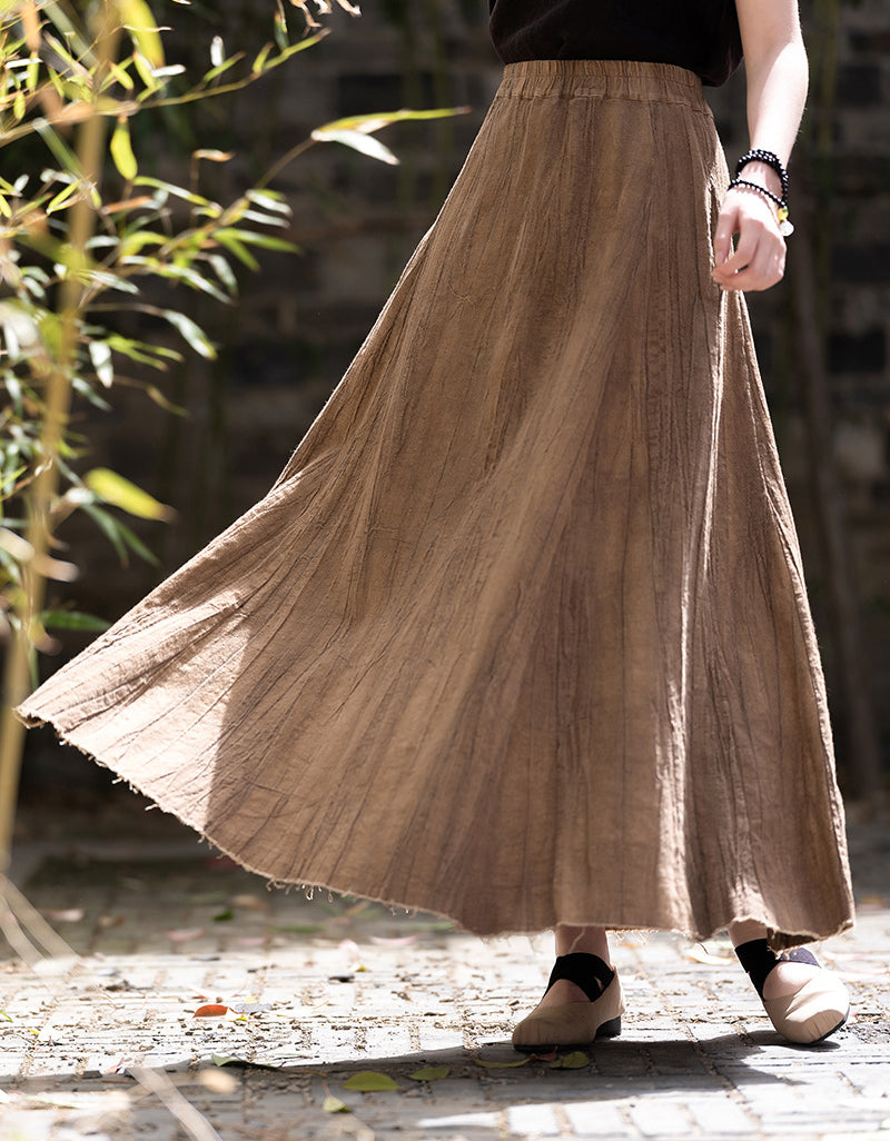 Vintage Casual Summer Look Ramie Linen Skirt