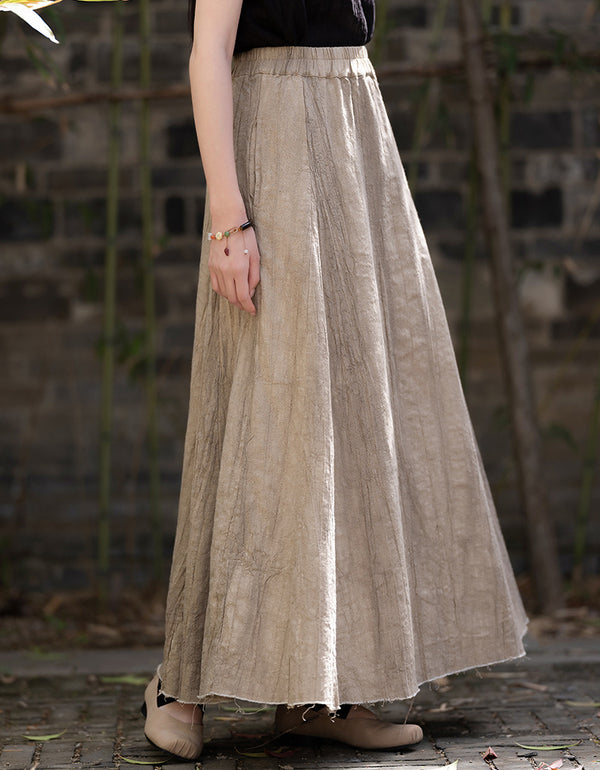 Casual Summer Look Ramie Linen Maxi Skirt