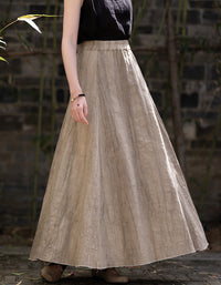 Vintage Casual Summer Look Ramie Linen Skirt