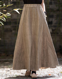 Vintage Casual Summer Look Ramie Linen Skirt