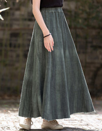Vintage Casual Summer Look Ramie Linen Skirt