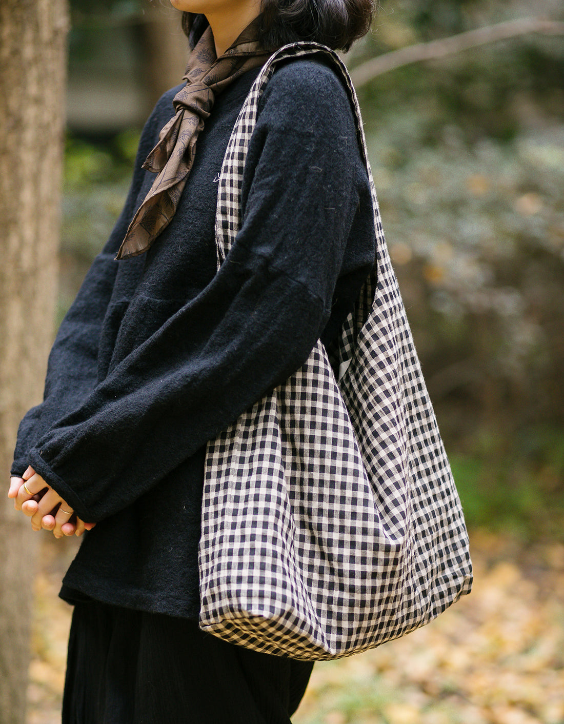 Vintage Classic Plaid Cotton Linen Bag