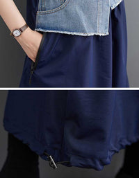 Vintage Denim Patchwork Maxi Skirt