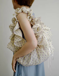 Ruffle Scrunchie Shoulder Bag Small Hobo Purse