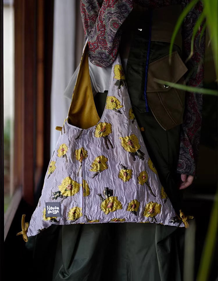 Boho Floral Quilted Shoulder Bag for Women
