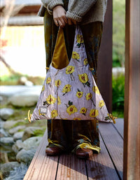 Vintage Floral Embroidered Tote Bag Women