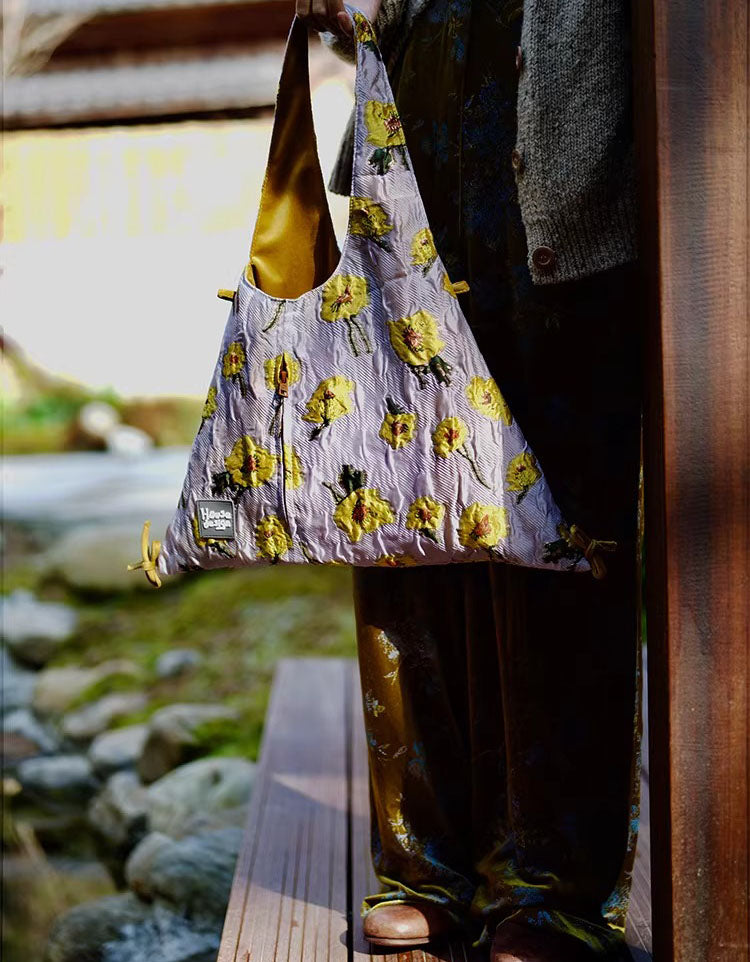 Bohemian Floral Cotton Shoulder Bag Women