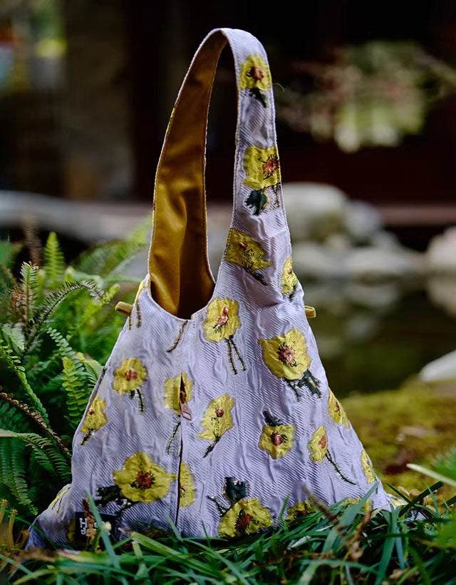 vintage floral tote bag women casual style