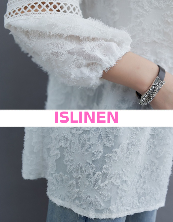 Vintage Embroidered Lace V-Neck Blouse for Women