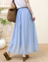 Soft flowy summer maxi skirt for women in pastel lavender color