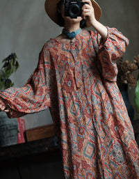 Women's Boho Tribal Print Relaxed Everyday Dress