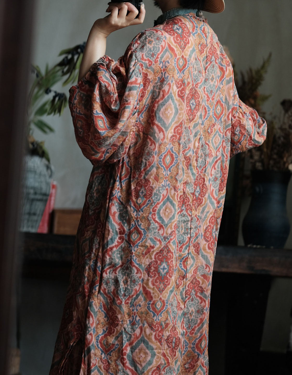 Loose Fit Bohemian Long Sleeve Vacation Dress