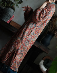 Vintage Inspired Geometric Print Maxi Dress Women