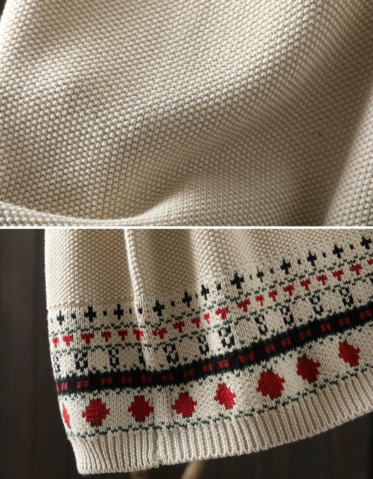 Women's Boho Knit Sweater Vest – Vintage Fair Isle Button Front Top