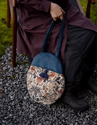 Floral pattern canvas shopping bag for daily use