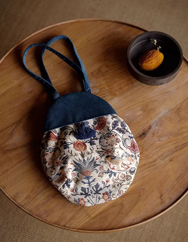 Floral Pattern Canvas Handbag for Women Travel