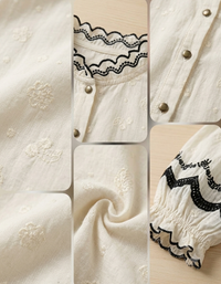 Women Romantic White Lace Embroidery Casual Shirt