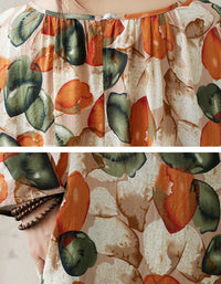 Vintage Floral Oversized Comfy Cotton Linen Maxi Dress