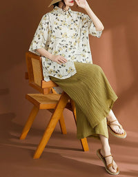 women casual linen shirt relaxed fit everyday wear