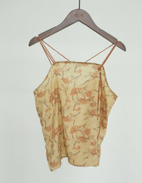 Vintage Floral Printed Linen Tops