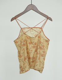 Vintage Floral Printed Linen Tops