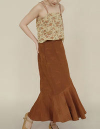 Vintage Floral Printed Linen Tops
