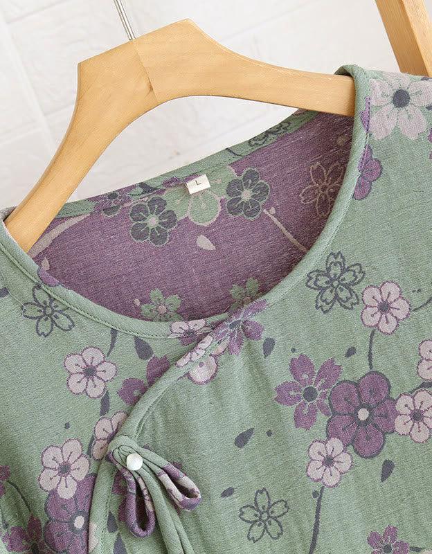 Vintage Floral Soft Cotton Long Sleeve Loungewear - Islinen