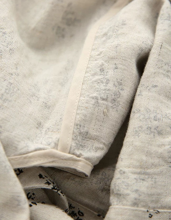 Women's Lightweight Floral Vest – Vintage Linen Blend Sleeveless Waistcoat