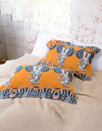 Vintage Flower Cotton Reversible Pillow Cover ( 2 PCS)