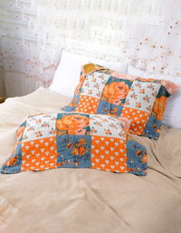 Vintage Flower Cotton Reversible Pillow Cover ( 2 PCS)