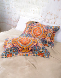 Vintage Flower Cotton Reversible Pillow Cover ( 2 PCS)