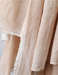 Vintage High Waist A-Line Layers Ramie Linen Skirt