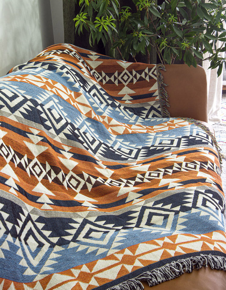 Couverture de canapé double face de style Indiana vintage 