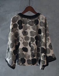 Vintage Ink Print Hanfu Kimono Shirt