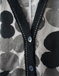Vintage Ink Print Hanfu Kimono Shirt
