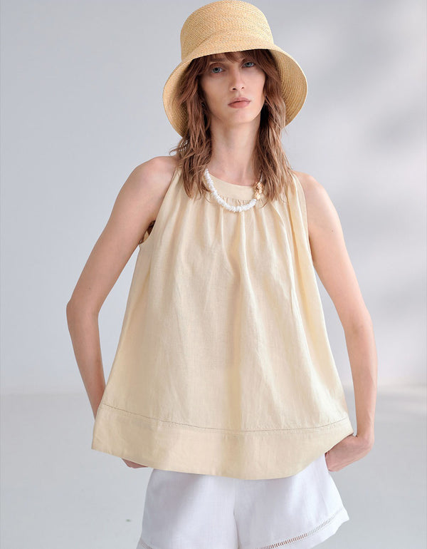 Women’s Sleeveless Linen Blend Summer Tank Top