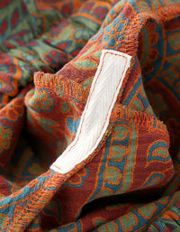 Vintage Loose Casual Jacquard Round Neck Pajama Set