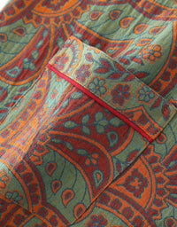 Vintage Loose Casual Jacquard Round Neck Pajama Set