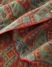 Vintage Loose Casual Jacquard Round Neck Pajama Set