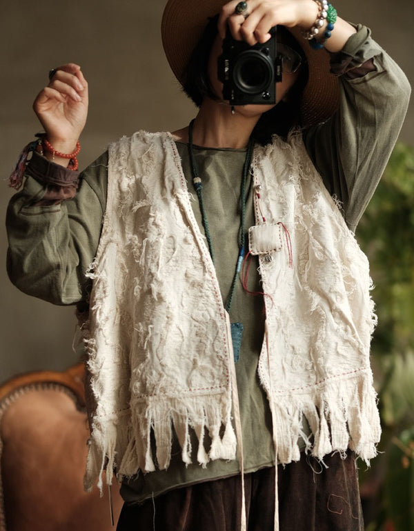 Vintage Loose Casual Fringe Vest for Women