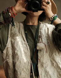 Vintage Loose Casual Fringe Vest for Women - Islinen