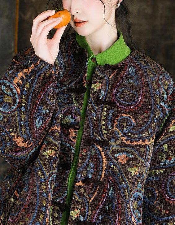 Vintage Loose Paisley Cotton Quilted Jacket - Islinen