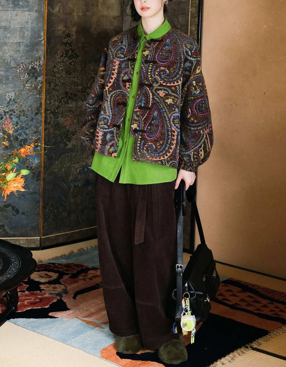 Vintage Loose Paisley Cotton Quilted Jacket - Islinen