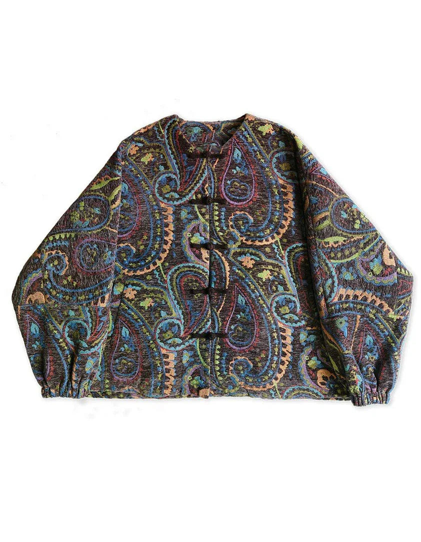 Vintage Loose Paisley Cotton Quilted Jacket - Islinen