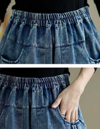 Vintage Loose Side Tie Wide Leg Denim Jeans - Islinen