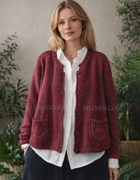 Women knitted cardigan casual oversized button front sweater
