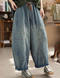 Women High Waist Baggy Denim Pants Casual Streetwear
