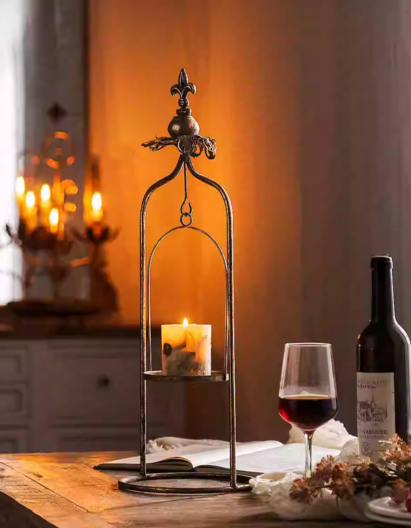 Bougeoir en métal vintage pour décoration d'intérieur